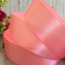 Атлас 2,5 см, середньо-рожевий, рулон 33 м, УПАКОВКА 5 рулонів