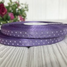 Атлас 0,6 см горох, лиловый, рулон 45 м