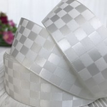 Атлас шахматка, 2,5 см, айвори, рулон 23 м