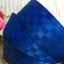 Атлас шахматка, 2,5 см, темно-синий, рулон 23 м