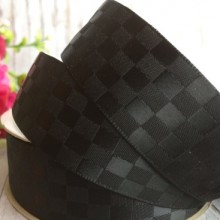 Атлас шахматка, 2,5 см, черный, рулон 23 м