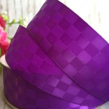 Атлас шахматка, 2,5 см, темно-фиолетовый, рулон 23 м