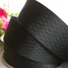 Атлас диагональ, 2,5 см, черный, рулон 23 м