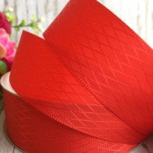 Атлас диагональ, 2,5 см, красный, рулон 23 м