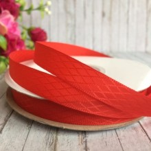 Атлас диагональ, 1 см, красный, рулон 23 м