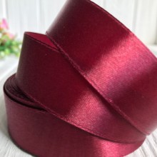 Атлас 2,5 см, гранатовий, рулон 33 м, УПАКОВКА 5 рулонів