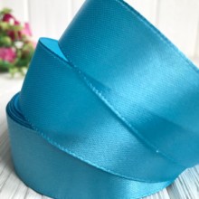 Атлас 2,5 см, небесно-голубой, рулон 33 м, УПАКОВКА 5 рулонов