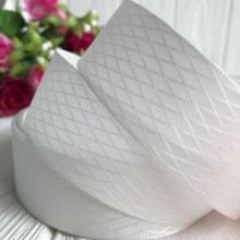 Атлас диагональ, 2,5 см, айвори, рулон 23 м