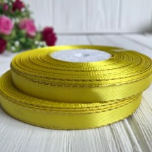 Атлас 0,9 см люрекс золото, желтый, рулон 33 м