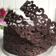 Лента-кружево, 2 см, коричневый, рулон 20 м