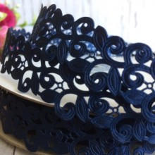 Лента-кружево, 2 см, сапфировый, рулон 20 м