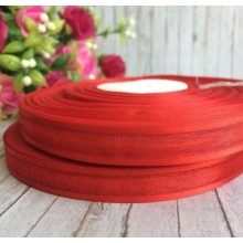 Органза с атласным кантом, 1,2 см, красная, рулон 45 м Органза с атласным кантом, 1,2 см, красная, рулон 45 м