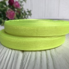 Органза 0,6 см, лимонный, рулон 45 м