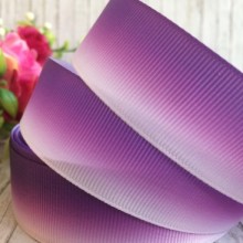 Репс Омбре 2,5 см, бело-сиренево-фиолетовый, рулон 23 м