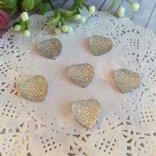 Серединка сердце блеск, 16 мм, серебро