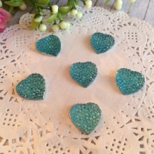 Серединка сердце блеск, 16 мм, голубое