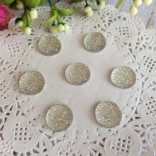 Серединка круглая блеск, 14 мм, серебро