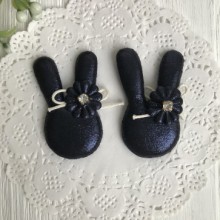 Аппликация тканевая кролик блеск, 5 см, сапфировый, упаковка 20 шт.