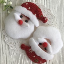 Аппликация Санта, 8,5х6 см, красный, упаковка 10 шт.