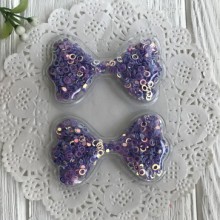 Силиконовый бантик з наполнителем, 6,3х3,6 см, фиолетовые колечка, упаковка 20 шт.