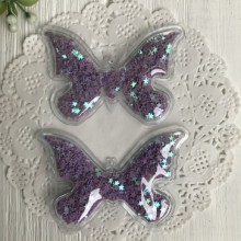 Силиконовая бабочка с наполнителем, 7х4,5 см, фиолетовые звезды, упаковка 20 шт. Силиконовая бабочка с наполнителем, 7х4,5 см, фиолетовые звезды, упаковка 20 шт.