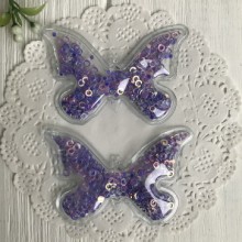 Силиконовая бабочка с наполнителем, 7х4,5 см, фиолетовые колечки, упаковка 20 шт. Силиконовая бабочка с наполнителем, 7х4,5 см, фиолетовые колечки, упаковка 20 шт.