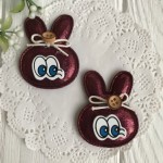Аппликация тканевая зайчик с глазками