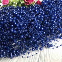 Бусины на леске, 3-8 мм, темно-синие, упаковка 40 нитей