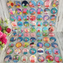 Наклейки для крышечек, свинка Пеппа, упаковка 70 шт.