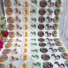 Наклейки для крышечек, Пони NEW, упаковка 70 шт.