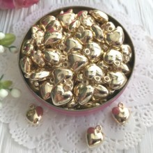 Подвеска сердечко (метал), 1,1 см, золото, упаковка 250 г