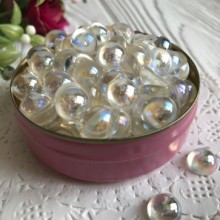 Полубусина прозрачная с переливом, 6 мм, молочный, упаковка 250 грамм