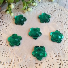 Цветочек хрусталь, 16 мм, изумрудный, упаковка 500 шт.
