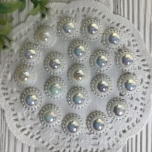 Серединка круг ромашка большая (перламутр), 16 мм, молочный, упаковка 250 грам