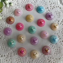 Серединка круг ромашка (перламутр), 16 мм, пастельный микс, упаковка 250 грам