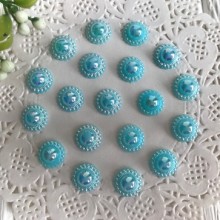 Серединка круг ромашка (перламутр), 11 мм, бирюзовый, упаковка 250 грам