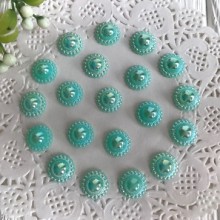 Серединка круг ромашка (перламутр), 11 мм, мятный, упаковка 250 грам