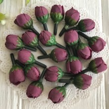 Бутон розочки mini, 1,5 см, черничный, упаковка 100 шт.