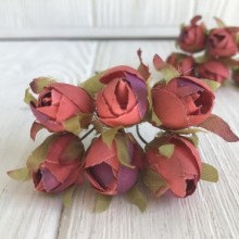 Тюльпан, 2 см, кораллово-фиолетовый, упаковка 10 пучков