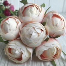 Півонія тканинний закритий, 4 см, персиковий, упаковка 36 шт.