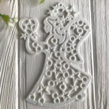 Ангел, 11,5х8,2 см, белый с перламутром, упаковка 10 шт.