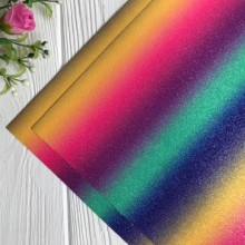 Экокожа блеск радужный (18801532), 20х30 см, широкое горизонтальное омбре, упаковка 10 шт.