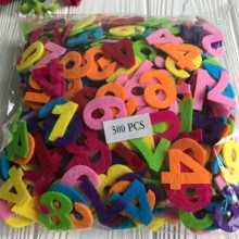 Фетровые цифры, цветной микс, упаковка 500 шт.