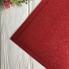 Фоамиран с глиттером, 2 мм, красный, 20х30 см, упаковка 10 шт.