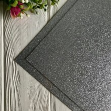 Фоамиран с глиттером, 2 мм, графитовый, 50х50 см, упаковка 10 шт.