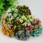 Веточки с тычинками - глитер + травка