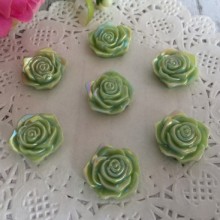 Серединка роза с перламутром, 19 мм, оливковый, упаковка 200 шт.