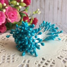 Тычинки маленькие, 2 мм, бирюзовые, пучок 1800 шт.