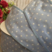 Лента джинс горох, 4 см, голубой, рулон 17,5 м