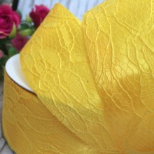 Атлас 4 см, мереживо, темно-жовтий, рулон 17,5 м